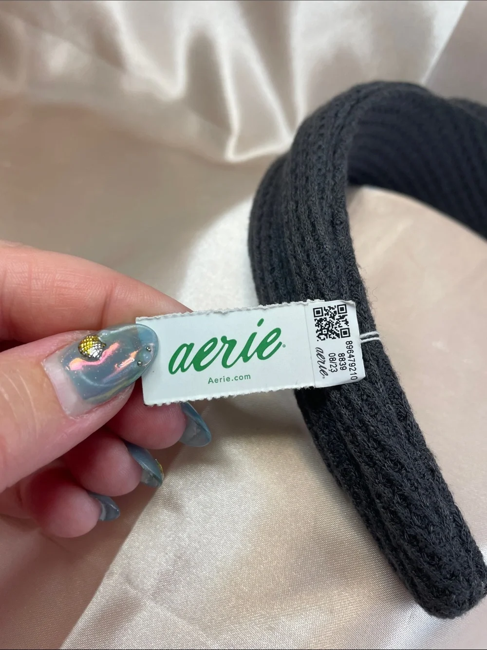 AERIE Knotted Charcoal Gray Padded Headband - NWT